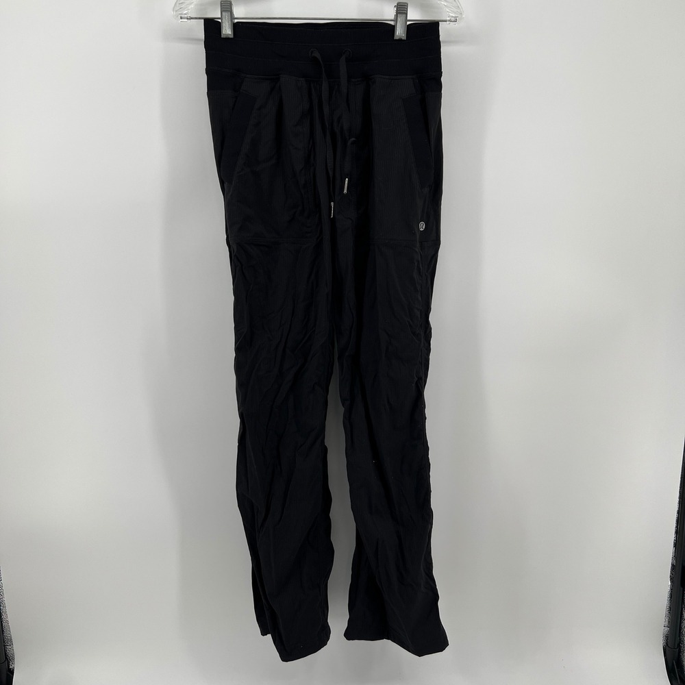 Lululemon Womens 4 Align High Rise Ribbed Jogger Pants Black